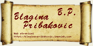 Blagina Pribaković vizit kartica